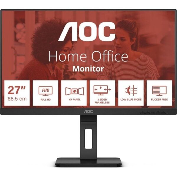 Monitor Profesional AOC 27E3QAF 27"/ Full HD/ Multimedia/ Regulable en altura/ Negro 4038986181235 27E3QAF AOC-M 27E3QAF