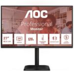 Monitor Profesional AOC Q27E4CV 27"/ QHD/ Multimedia/ Regulable en altura/ Negro 4038986182829 Q27E4CV AOC-M Q27E4CV