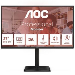Monitor Profesional AOC Q27E4CV 27"/ QHD/ Multimedia/ Regulable en altura/ Negro 4038986182829 Q27E4CV AOC-M Q27E4CV