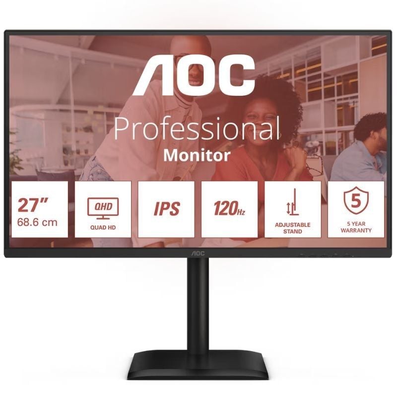 Monitor Profesional AOC Q27E4U 27"/ QHD/ Multimedia/ Regulable en altura/ Negro 4038986182812 Q27E4U AOC-M Q27E4U