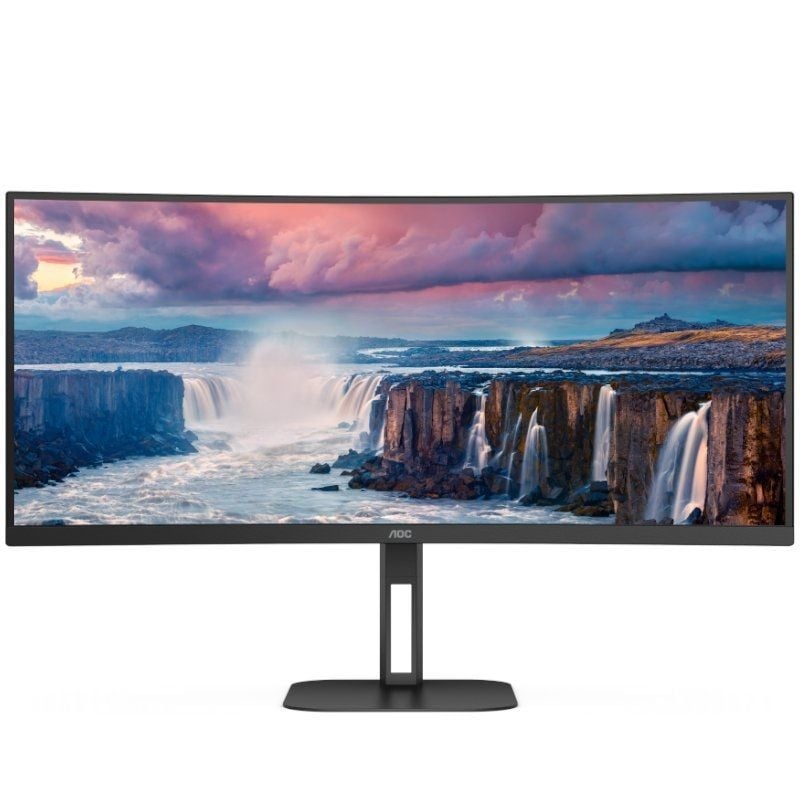 Monitor Profesional Ultraparonámico Curvo AOC CU34V5C/BK 34"/ WQHD/ Multimedia/ Negro 4038986110198 CU34V5C/BK AOC-M CU34V5C BK