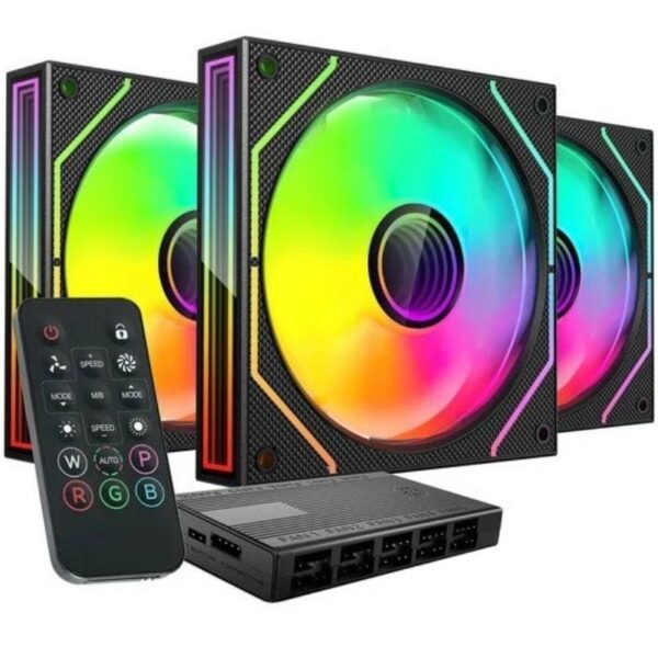 Pack 3 Ventiladores Mars Gaming MF-3DPROKIT/ 12cm + HUB + Mando a Distancia/ ARGB 8435693109945 MF3DPROKIT TAC-REF MF-3DPROKIT BK
