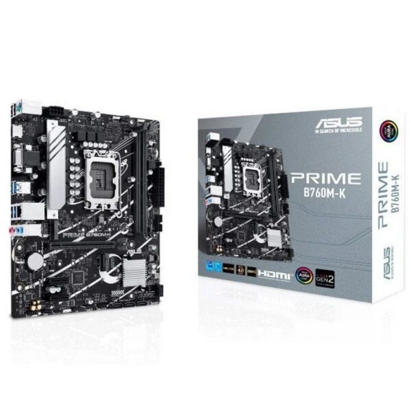 Placa Base Asus Prime B760M-K Socket 1700/ DDR5/ PCIe 4.0/ Micro ATX 4711387198506 90MB1FI0-M1EAY0 ASU-PB PRIME B760M-K