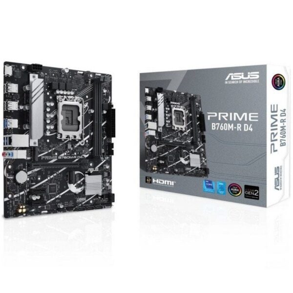 Placa Base Asus Prime B760M-R D4 Socket 1700/ DDR4/ PCIe 4.0/ Micro ATX 4711387423769 90MB1HA0-M0EAY0 ASU-PB PRIME B760M-R D4