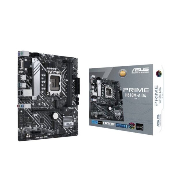 Placa Base Asus Prime H610M-A D4-CSM/ Socket 1700/ DDR4/ PCIe 4.0/ Micro ATX 4711081514442 90MB19P0-M0EAYC ASU-PB PRIME H610M-A D4-CSM