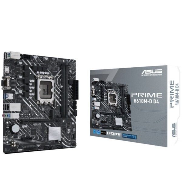 Placa Base Asus Prime H610M-D D4/ Socket 1700/ DDR4/ PCIe 4.0/ Micro ATX 4711081540489 90MB1A00-M0EAY0 ASU-PB PRIME H610M-D D4