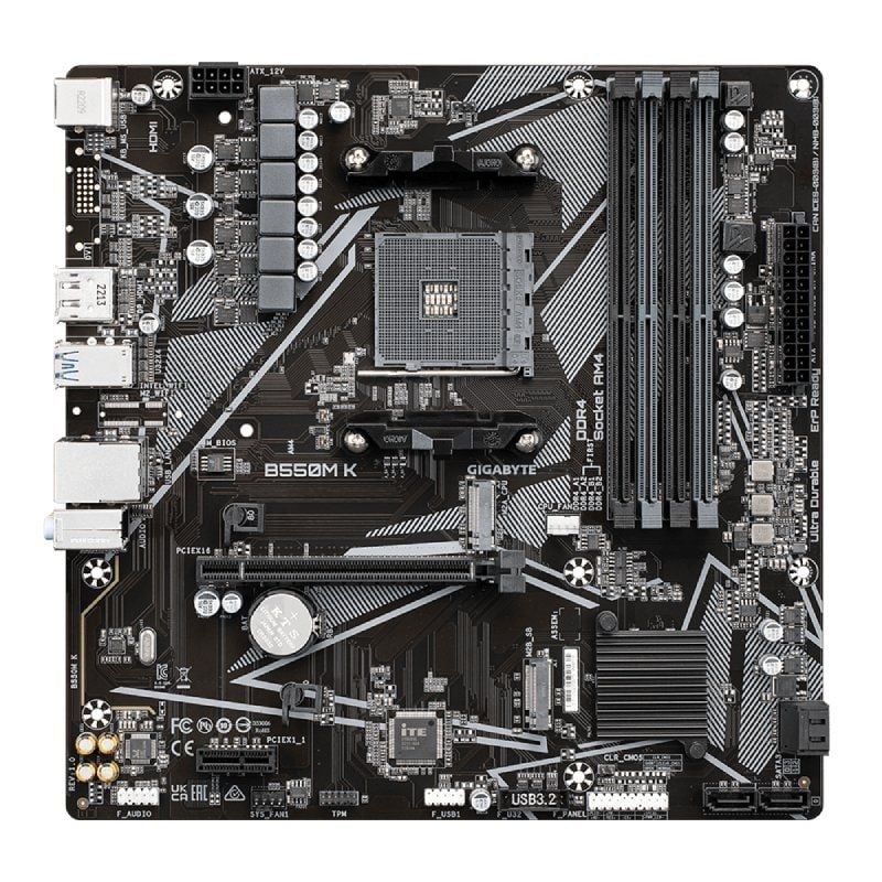 Placa Base Gigabyte B550M K Socket AM4/ DDR4/ PCIe 4.0/ Micro ATX - Imagen 2