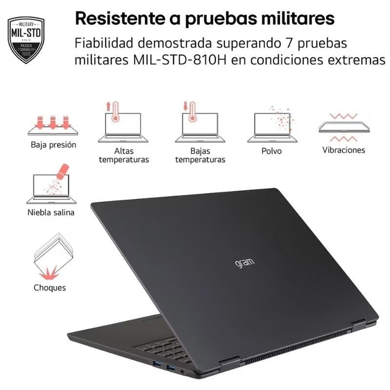 Portátil LG Gram 17ZD90T-G.AX88B Intel Core Ultra 7-255H 32GB/ 1TB SSD/ 17"/ Sin Sistema Operativo - Imagen 3