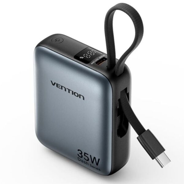 Powerbank 10000mAh Vention FHEH0/ 35W/ Gris/ Incluye Cable USB Tipo-C 6922794789180 FHEH0 VEN-BAT FHEH0