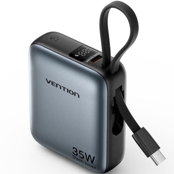 Powerbank 10000mAh Vention FHFH0/ 35W/ Gris/ Incluye Cable USB Tipo-C 6922794790568 FHFH0 VEN-BAT FHFH0