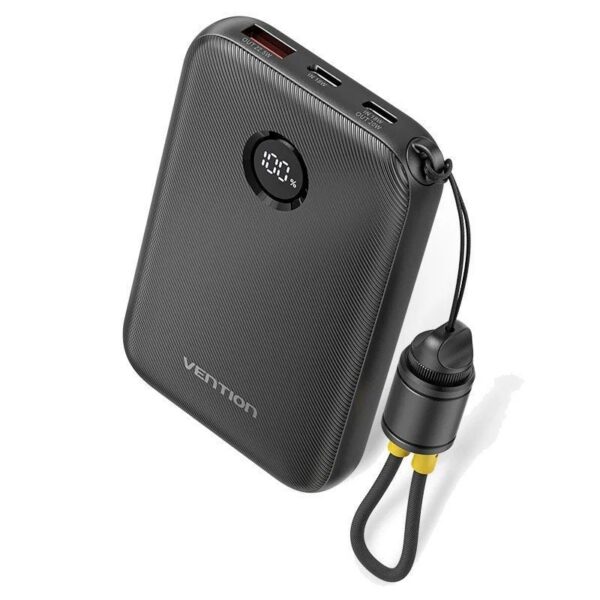 Powerbank 10000mAh Vention FKAB0-C/ 22.5W/ Negra/ Incluye Cable USB Tipo-C 6922794791237 FKAB0-C VEN-BAT FKAB0-C