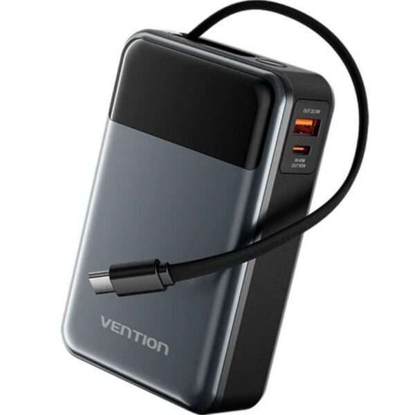 Powerbank 20000mAh Vention FHYB0/ 65W/ Gris/ Incluye Cable USB Tipo-C 6922794788848 FHYB0 VEN-BAT FHYB0