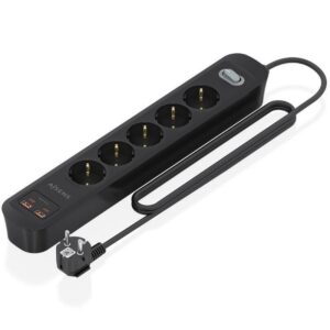Regleta con Interruptor Aisens A154-0536/ 5 Tomas de Corriente/ 2 USB - 2 USB Tipo-C/ Cable 1.4m/ Negro 8435739904473 ASPS-2A2C15-BK AIS-REGLETA ASPS-2A2C15-BK