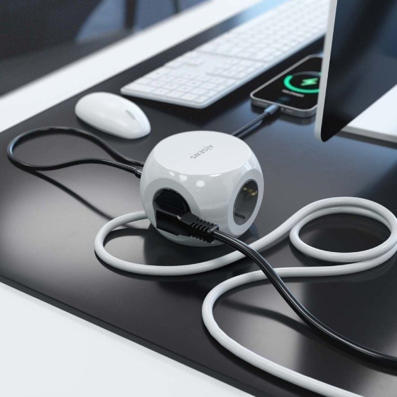 Regleta con Interruptor Aisens ASPS-2A2C04-W/ 3 Tomas de Corriente/ 2 USB Tipo-C/ 2 USB/ Cable 1.4m/ Blanco - Imagen 4