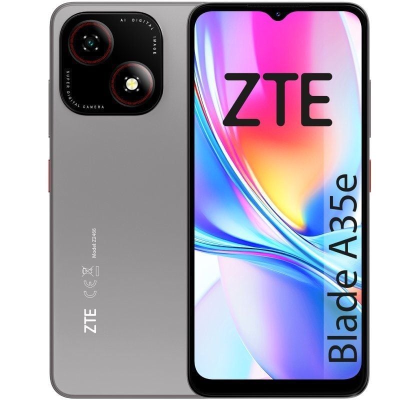 Smartphone ZTE Blade A35E 2GB/ 32GB/ 6.52"/ Gris Oscuro 6902176147579 P963F66-BK ZTE-SP BLD A35E 2-32 GY V2