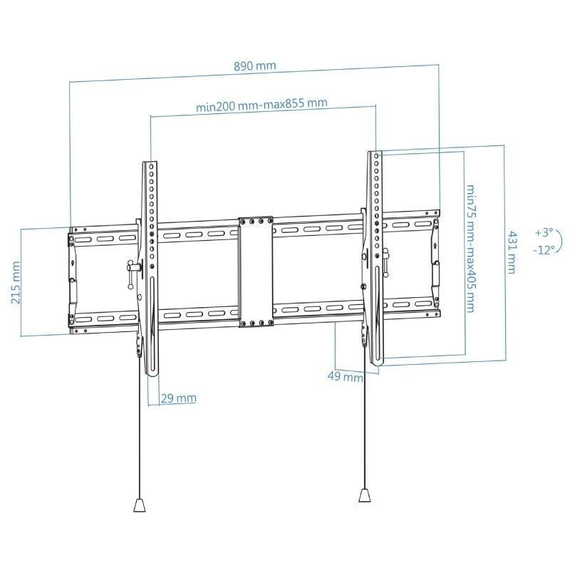 Soporte de Pared Inclinable TooQ LP4391T-B para TV de 43-90"/ hasta 70kg - Imagen 5