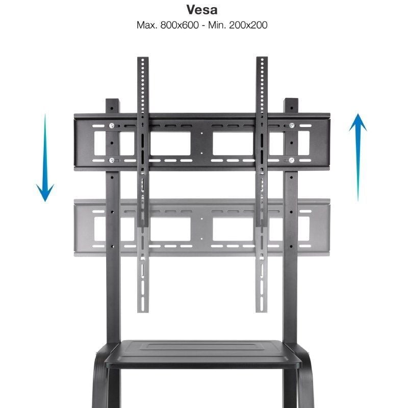 Soporte de Suelo Ajustable con Ruedas TooQ FS20101M-B para TV de 37-100"/ hasta 150kg - Imagen 3
