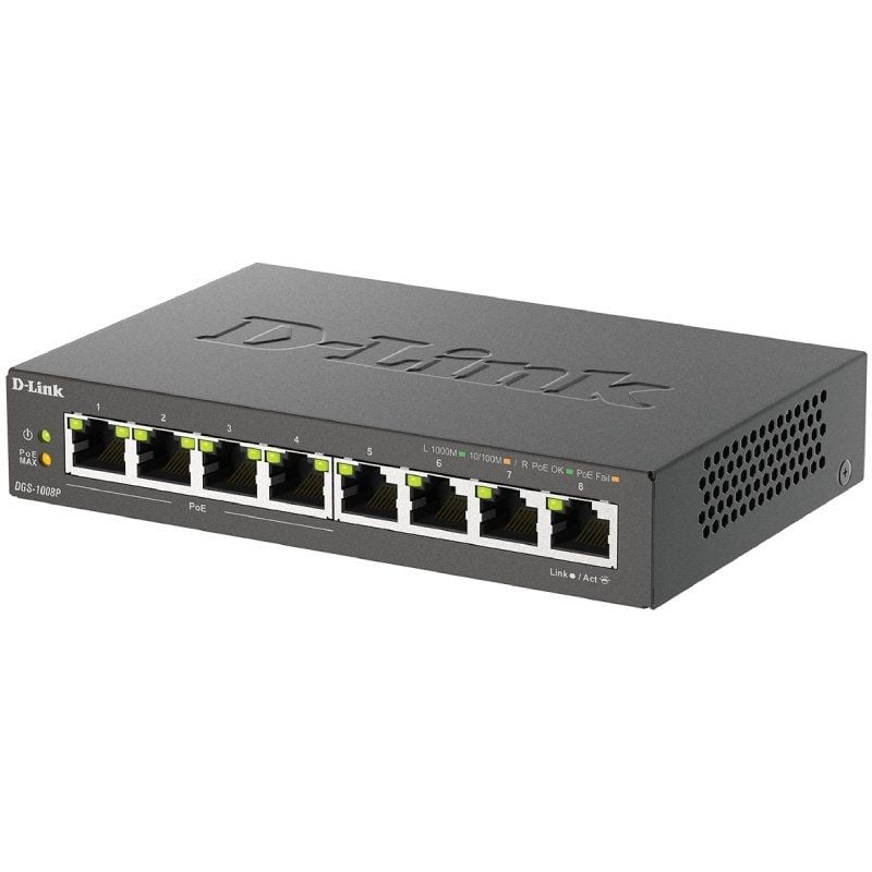 Switch D-Link DGS-1008P 8 Puertos/ RJ-45 Gigabit 10/100/1000/ PoE - Imagen 3