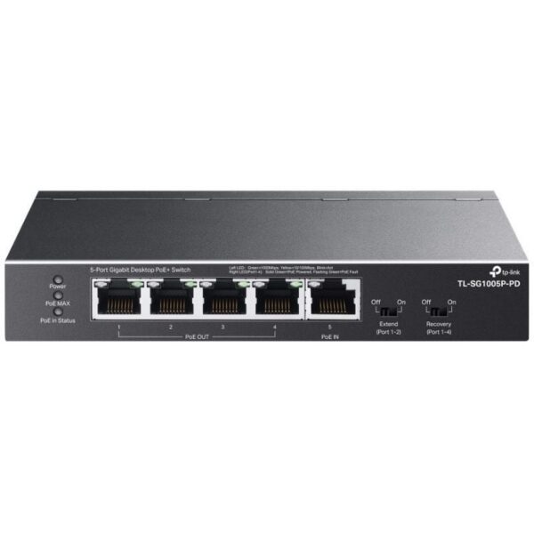 Switch TP-Link TL-SG1005P-PD 5 Puertos/ RJ-45 1/ 2.5Gbps PoE 4895252501117 TL-SG1005P-PD TPL-SWITCH TL-SG1005P-PD