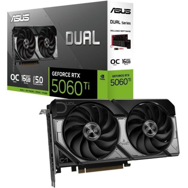 Tarjeta Gráfica Asus Dual GeForce RTX 5060 Ti OC/ 16GB GDDR7 4711387994306 90YV0MH0-M0NA00 ASU-GF RTX5060TI D OC 16G
