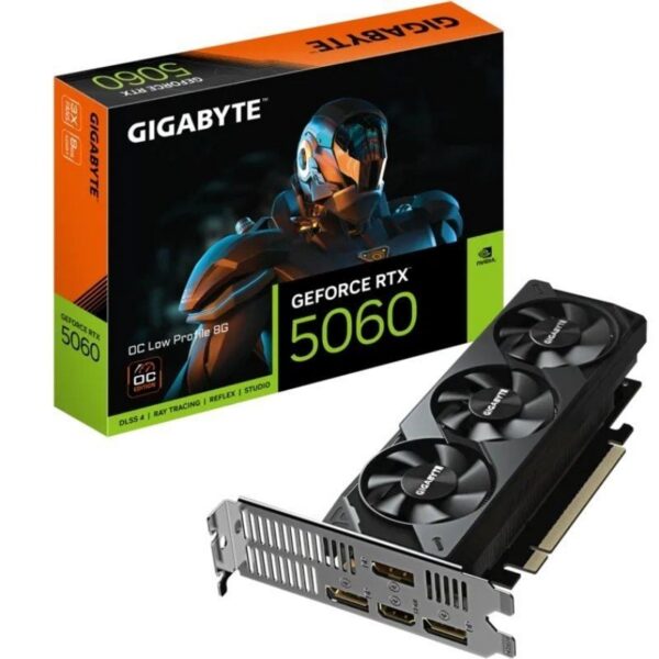 Tarjeta Gráfica Gigabyte GeForce RTX 5060 OC Low Profile/ 8GB GDDR7 4719331356422 9VN5060O8L-00-G10 GIG-GF RTX5060 OC LP 8G