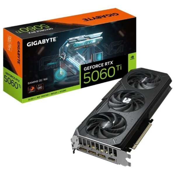 Tarjeta Gráfica Gigabyte GeForce RTX 5060 Ti Gaming OC/ 16GB GDDR7 4719331356026 9VN506TGO-00-G10 GIG-GF RTX5060TI G OC 16G