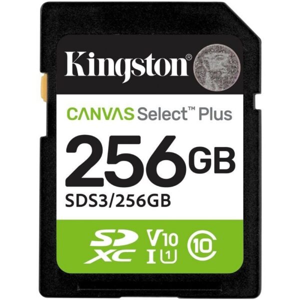 Tarjeta de Memoria Kingston CANVAS Select Plus 256GB SD XC/ Clase 10/ 150MBs 740617348316 SDS3/256GB KIN-SD SDS3 256GB