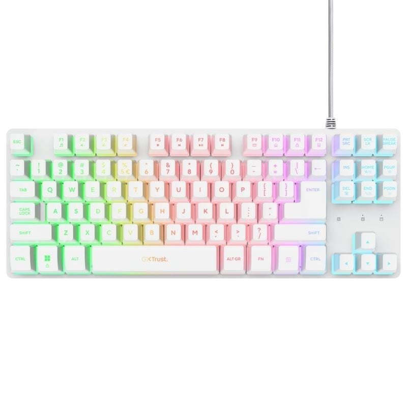 Teclado Gaming Trust Gaming GXT 833 Thado TKL 25896/ Blanco - Imagen 2