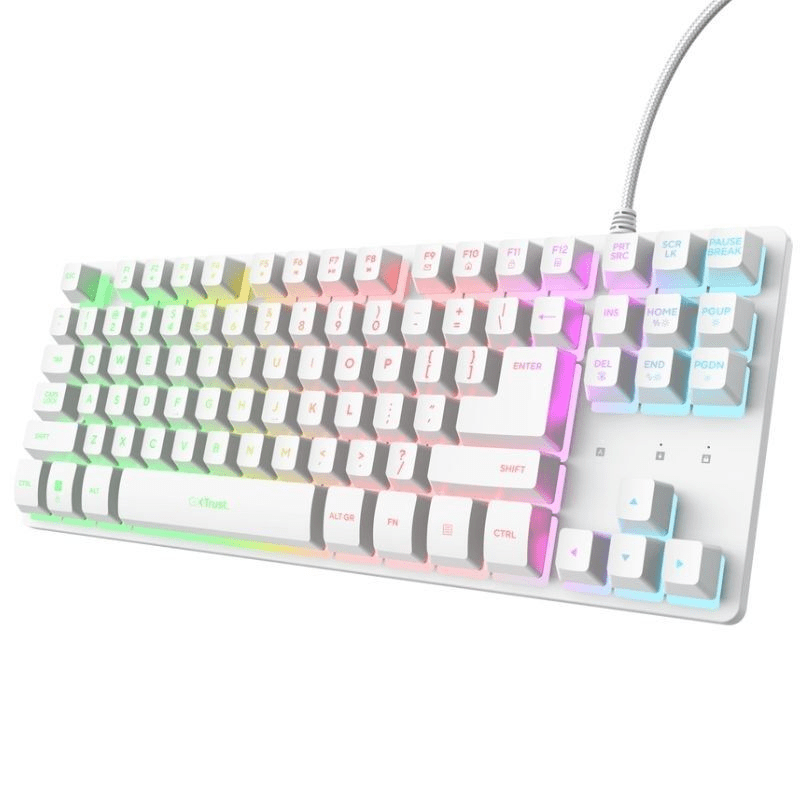 Teclado Gaming Trust Gaming GXT 833 Thado TKL 25896/ Blanco 8713439258967 25896 TRU-TEC GXT 833 THADO WH