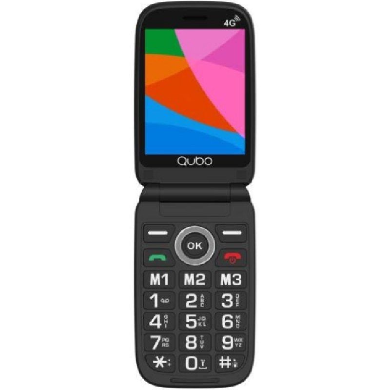 Teléfono Móvil Qubo X-D340CB 4G para Personas Mayores/ Negro 6944762701888 X-D340CB 4G QUB-TEL X-D340CB 4G BK
