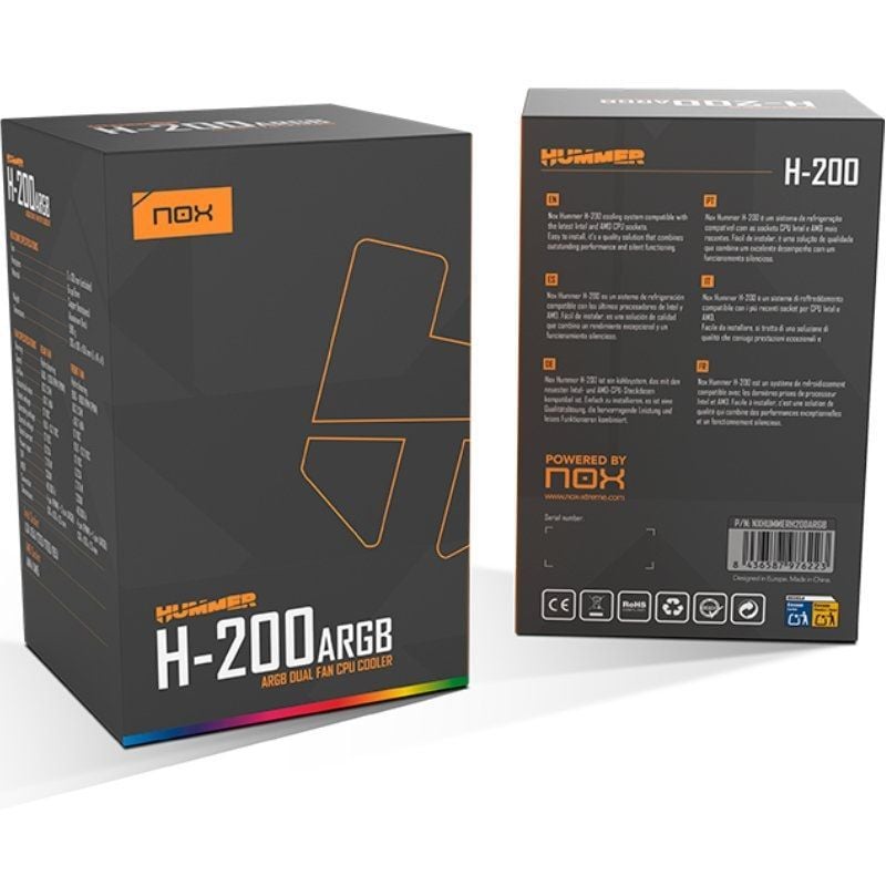 Ventilador con Disipador Nox H-200 ARGB/ 13cm - Imagen 5