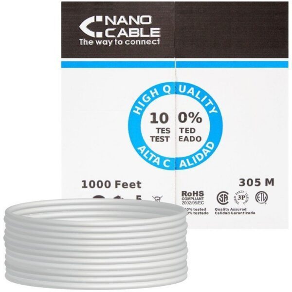 Bobina de Cable RJ45 UTP Nanocable 10.20.0304-FLEX Cat.5e/ 305m/ Gris 8433281005334 10.20.0304-FLEX NAN-CAB 10.20.0304-FLEX