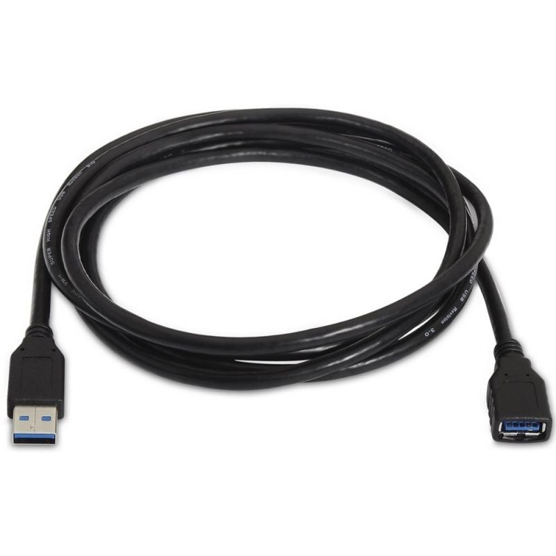 Cable Alargador USB 3.0 Aisens A105-0041/ USB Macho - USB Hembra/ Hasta 9W/ 625Mbps/ 1m/ Negro - Imagen 2
