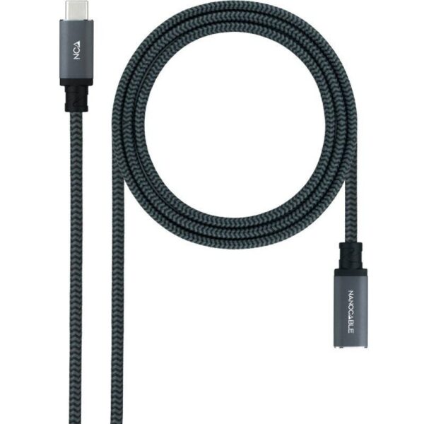 Cable Alargador USB Tipo-C 3.2 Nanocable 10.01.4501-L150-COMB/ USB Tipo-C Macho - USB Tipo-C Hembra/ 1.5m/ Negro 8433281015418 10.01.4501-L150-COMB NAN-CAB 10 01 4501-L150-COMB