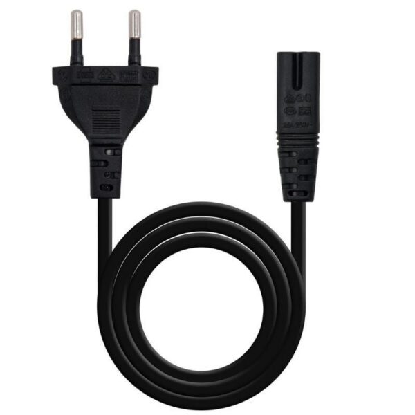 Cable Alimentación Forma 8 Nanocable 10.22.0402-L200/ CEE7/16 Macho - C7 Hembra/ 2m/ Negro 8433281016682 10.22.0402-L200 NAN-CAB 10 22 0402-L200