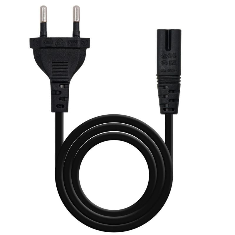 Cable Alimentación Forma 8 Nanocable 10.22.0402-L200/ CEE7/16 Macho - C7 Hembra/ 2m/ Negro 8433281016682 10.22.0402-L200 NAN-CAB 10 22 0402-L200