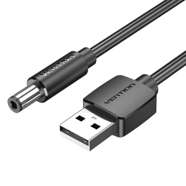 Cable Alimentación Vention CEYBF/ USB-A Macho - DC 5.5mm Macho/ 1m/ Negro 6922794757677 CEYBF VEN-CAB CEYBF