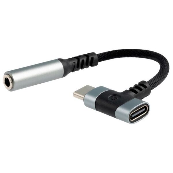 Cable Conversor Audio Nanocable 10.24.1207/ USB Tipo-C Macho - Jack 3.5/ USB Tipo-C Hembra/ 10cm/ Negro 8433281017436 10.24.1207 NAN-CAB 10 24 1207