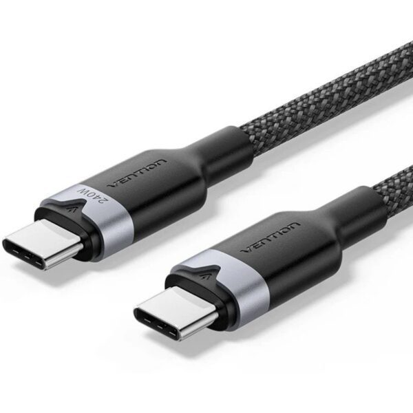 Cable USB 2.0 Tipo-C 5A Vention TRIBF/ USB Tipo-C Macho - USB Tipo-C Macho/ Hasta 240W/ 480Mbps/ 1m/ Negro 6922794789517 TRIBF VEN-CAB TRIBF
