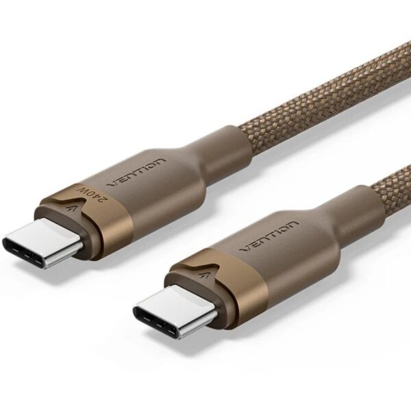Cable USB 2.0 Tipo-C 5A Vention TRIJF/ USB Tipo-C Macho - USB Tipo-C Macho/ Hasta 240W/ 480Mbps/ 1m/ Dorado 6922794789579 TRIJF VEN-CAB TRIJF