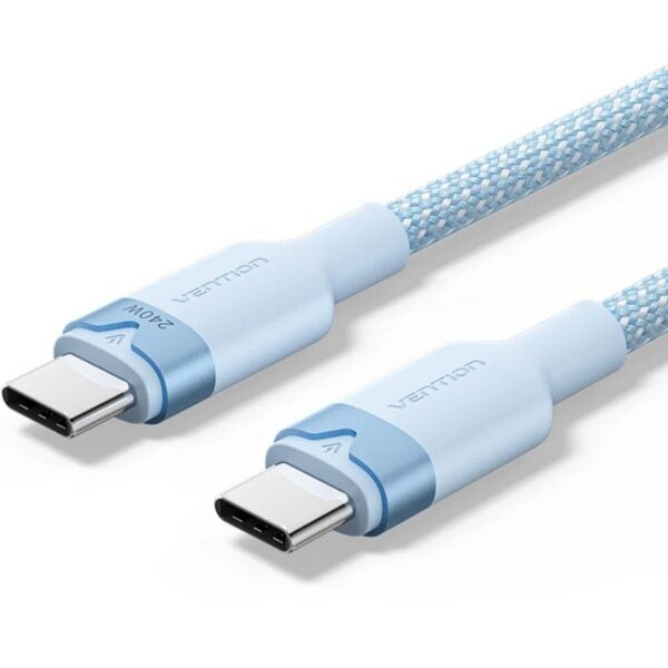 Cable USB 2.0 Tipo-C 5A Vention TRISH/ USB Tipo-C Macho - USB Tipo-C Macho/ Hasta 240W/ 480Mbps/ 2m/ Azul 6922794789548 TRISH VEN-CAB TRISH