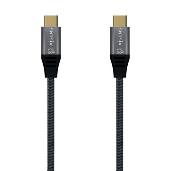 Cable USB 2.0 Tipo-C Aisens A107-0628 5A 100W/ USB Tipo-C Macho - USB Tipo-C Macho/ Hasta 100W/ 480Mbps/ 1m/ Gris 8436574707229 A107-0628 AIS-CAB A107-0628