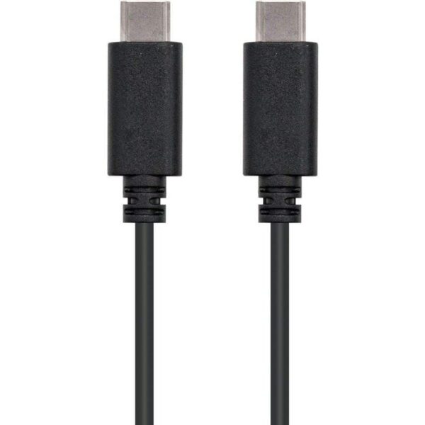 Cable USB 2.0 Tipo-C Nanocable 10.01.2301/ USB Tipo-C Macho - USB Tipo-C Macho/ 480Mbps/ 1m/ Negro 8433281007765 10.01.2301 NAN-CAB 10 01 2301