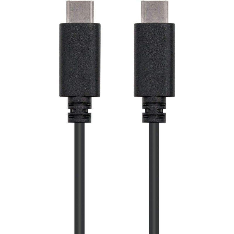 Cable USB 2.0 Tipo-C Nanocable 10.01.2301/ USB Tipo-C Macho - USB Tipo-C Macho/ 480Mbps/ 1m/ Negro 8433281007765 10.01.2301 NAN-CAB 10 01 2301
