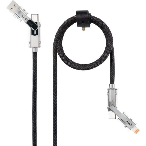 Cable USB 2.0 Tipo-C Nanocable 10.01.2601/ USB Tipo-C Macho + USB Macho - USB Tipo-C Macho + Lightning Macho/ Hasta 27W/ 480Mbps/ 1m/ Negro 8433281017276 10.01.2601 NAN-CAB 10 01 2601