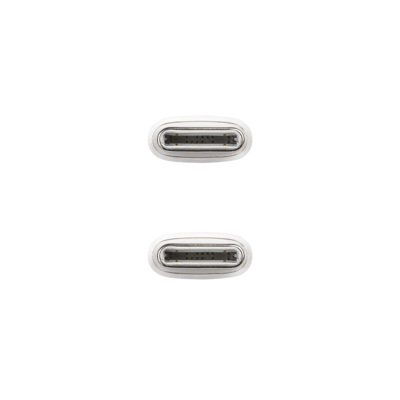 Cable USB 2.0 Tipo-C Nanocable 10.01.6001-CO/ USB Tipo-C Macho - USB Tipo-C Macho/ Hasta 60W/ 480Mbps/ 1m/ Blanco - Imagen 4