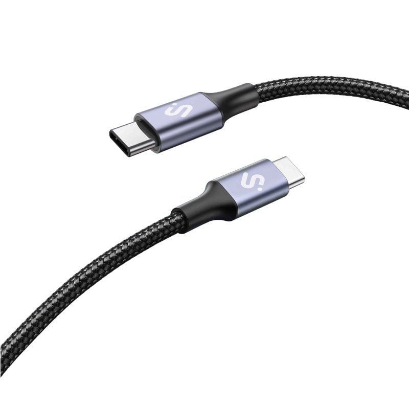 Cable USB 2.0 Tipo-C Subblim Plus/ USB Tipo-C Macho - USB Tipo-C Macho/ Hasta 100W/ 480Mbps/ 1m/ Negro 8436586743574 SUBCAB-C10001 SUB-CAB SUBCAB-C10001
