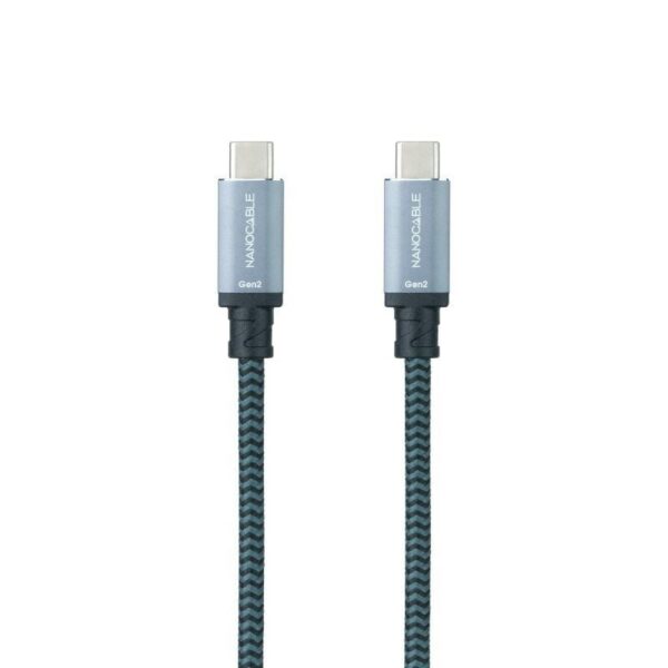 Cable USB 3.1 Tipo-C Nanocable 10.01.4101-COMB/ USB Tipo-C Macho - USB Tipo-C Macho/ Hasta 100W/ 10Gbps/ 1m/ Gris y Negro 8433281012509 10.01.4101-COMB NAN-CAB 10 01 4101-COMB