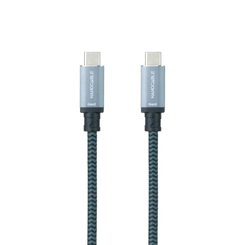 Cable USB 3.1 Tipo-C Nanocable 10.01.4102-COMB/ USB Tipo-C Macho - USB Tipo-C Macho/ Hasta 100W/ 10Gbps/ 2m/ Gris y Negro 8433281012523 10.01.4102-COMB NAN-CAB 10 01 4102-COMB