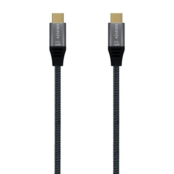 Cable USB 3.2 Tipo-C Aisens A107-0671 20GBPS 100W/ USB Tipo-C Macho - USB Tipo-C Macho/ Hasta 100W/ 20Gbps/ 1m/ Gris 8436574707878 A107-0671 AIS-CAB A107-0671